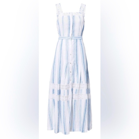 LoveShackFancy Dress M Eve Striped Maxi Prairie Dress $295 - Picture 8 of 15